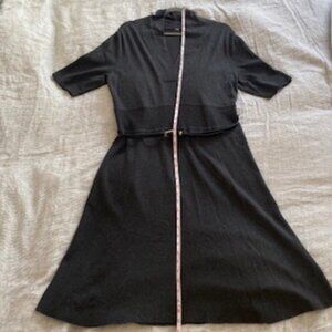 Lauren Ralph Lauren Belted Grey Sweater Dress